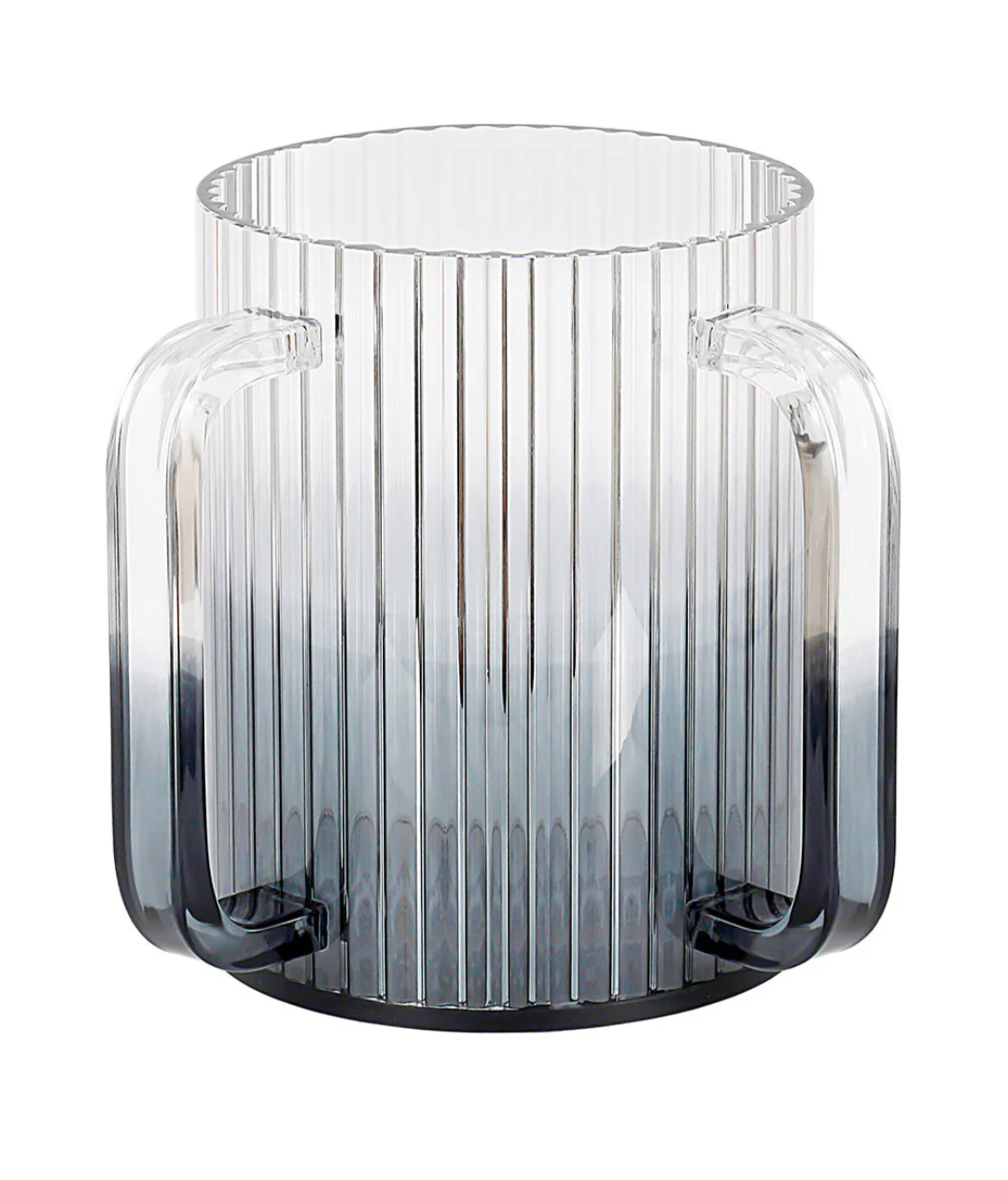 Ribbed smoke lucite cup