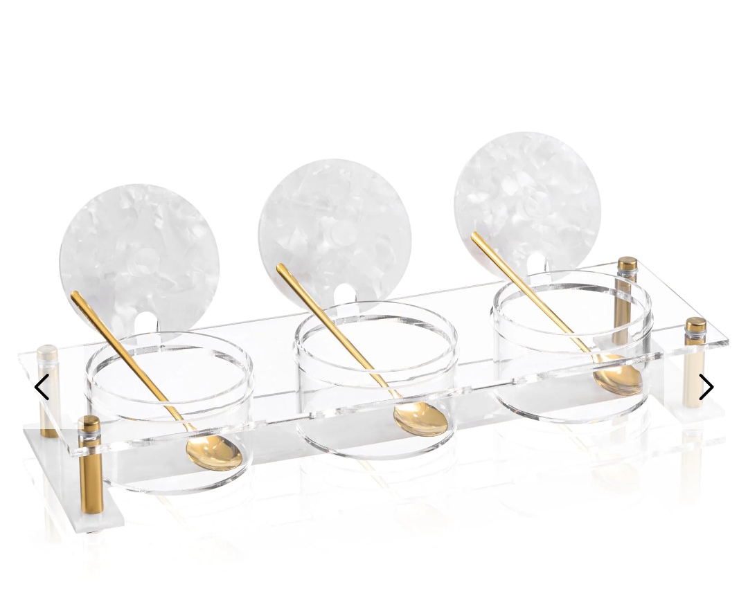 Lucite dip bowl set